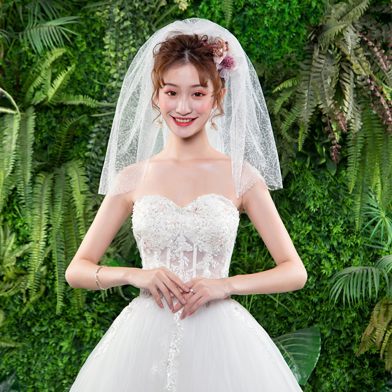 0成交93件新娘结婚头纱 婚纱摄影拍照造型3米2层素纱 飘逸