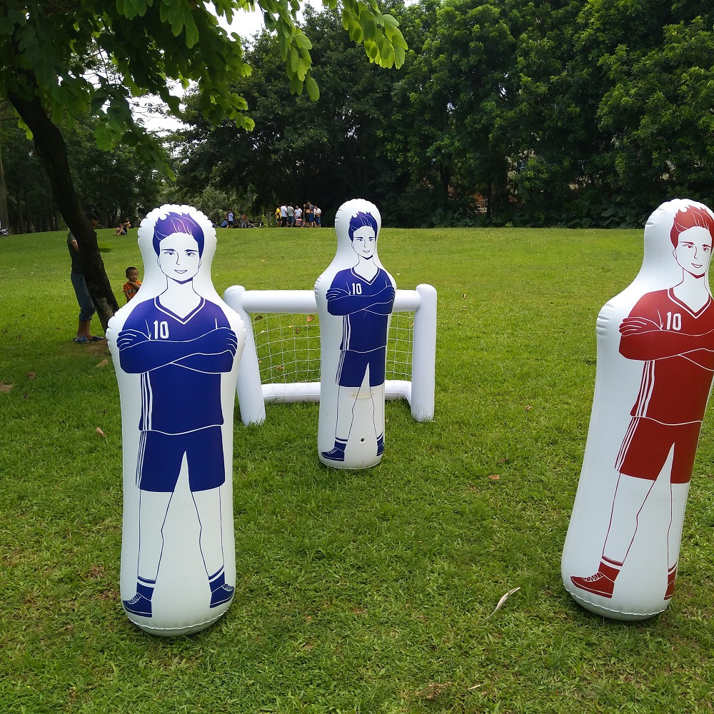 现货直销便携式充气足球人墙,加厚环保装水充气篮球训练人墙批发