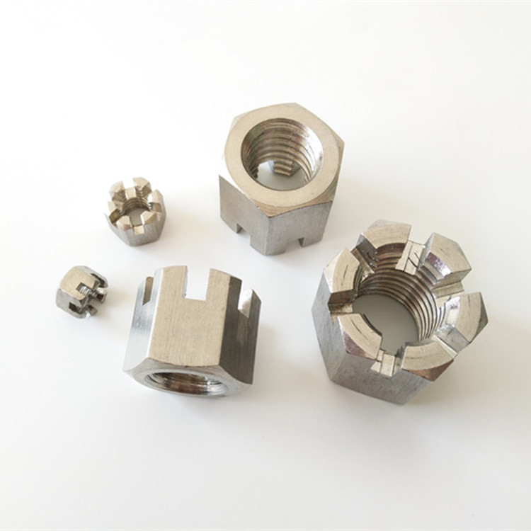 304不锈钢六角开槽螺母 槽型螺帽 gb6181 m6m8m10m12m14m16m20m24