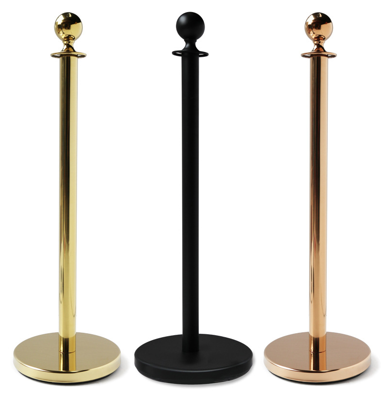 不锈钢礼宾柱 厂家直销一米线隔离栏 酒店商场专用圆头挂绳栏杆座-阿