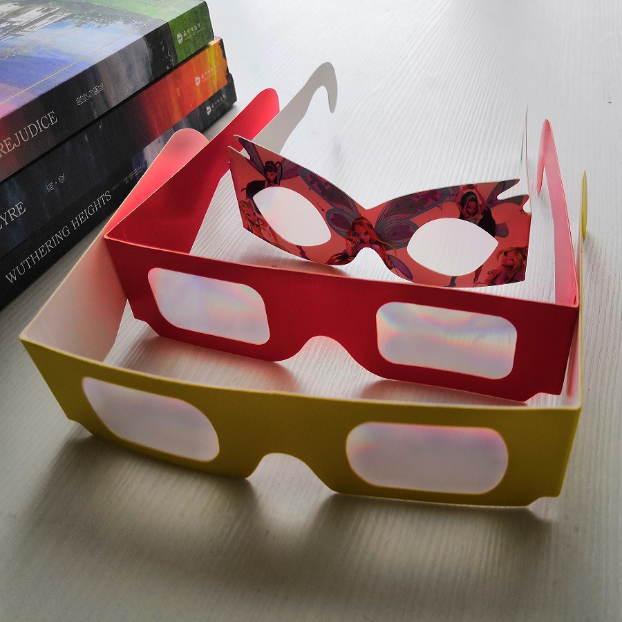 纸制 红蓝3d儿童眼镜 diy儿童益智类产品 白色框和紫色眼镜框