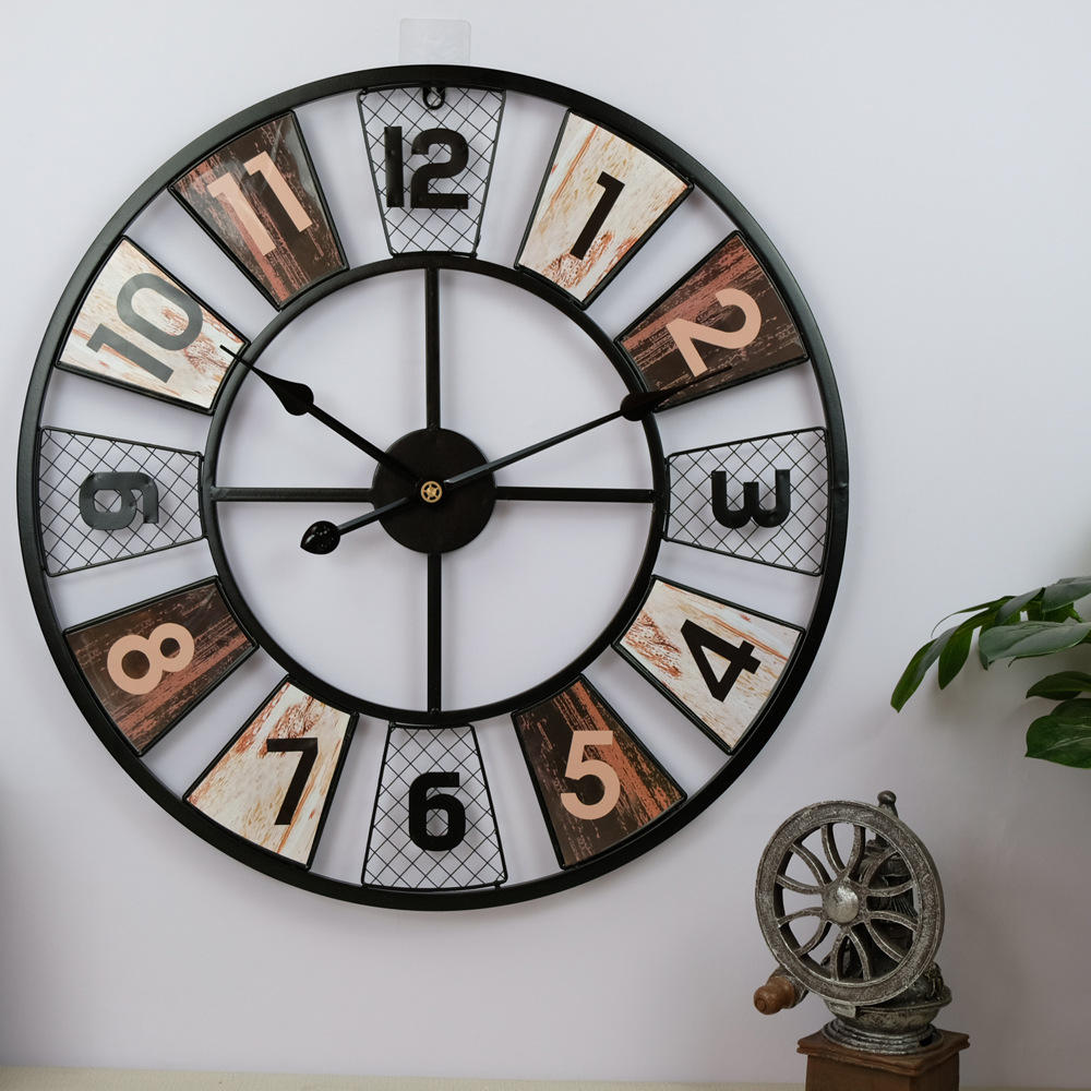 北欧轻奢客厅静音创意时钟表 现代家居罗马田园简约装饰墙贴挂钟