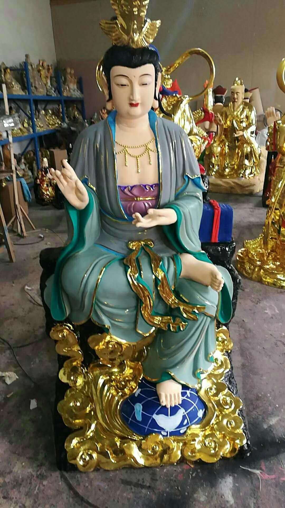 河南树脂玻璃钢佛像厂直销1·1米地母娘娘,地母元君神像