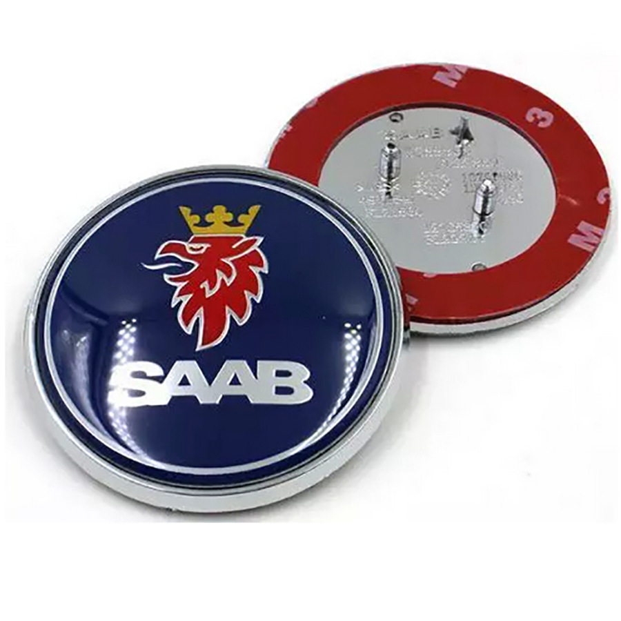 68mm萨博前后标 绅宝改装车标 saab机盖标引擎盖标 后尾标 车头标
