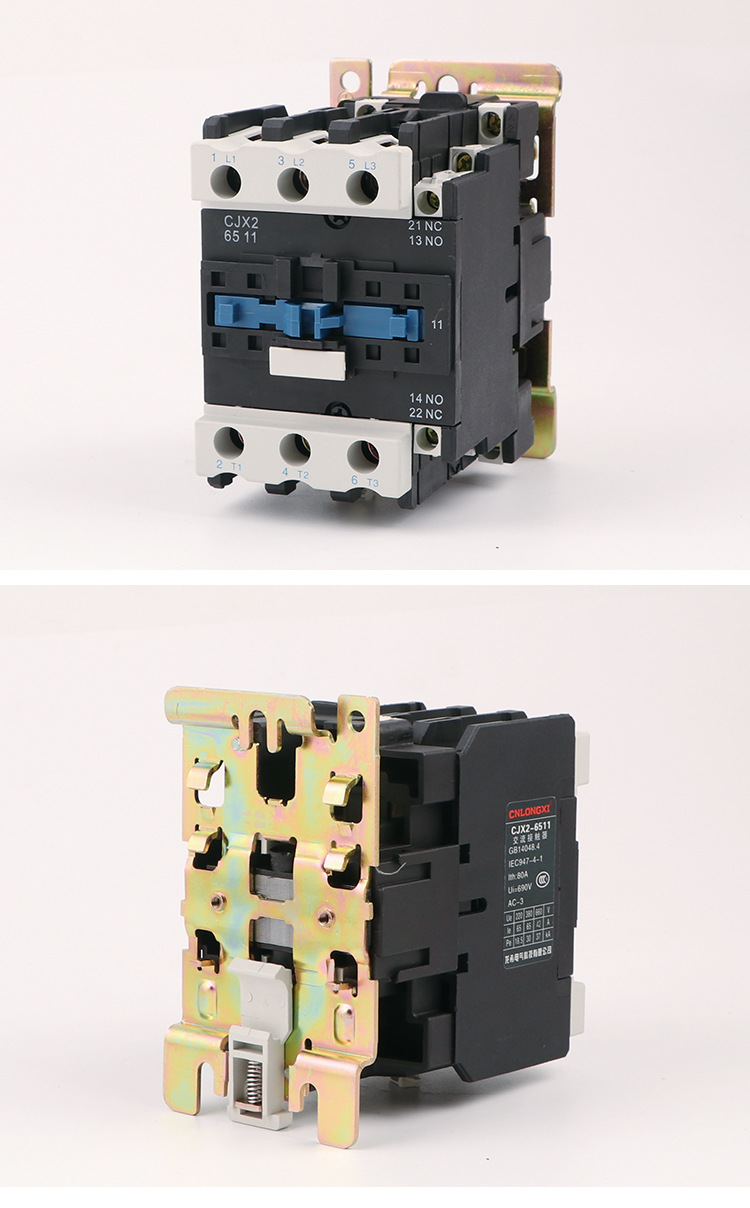 交流接触器380v三相 cjx2-6511接触器 单相220v 36v 24v 全银触点