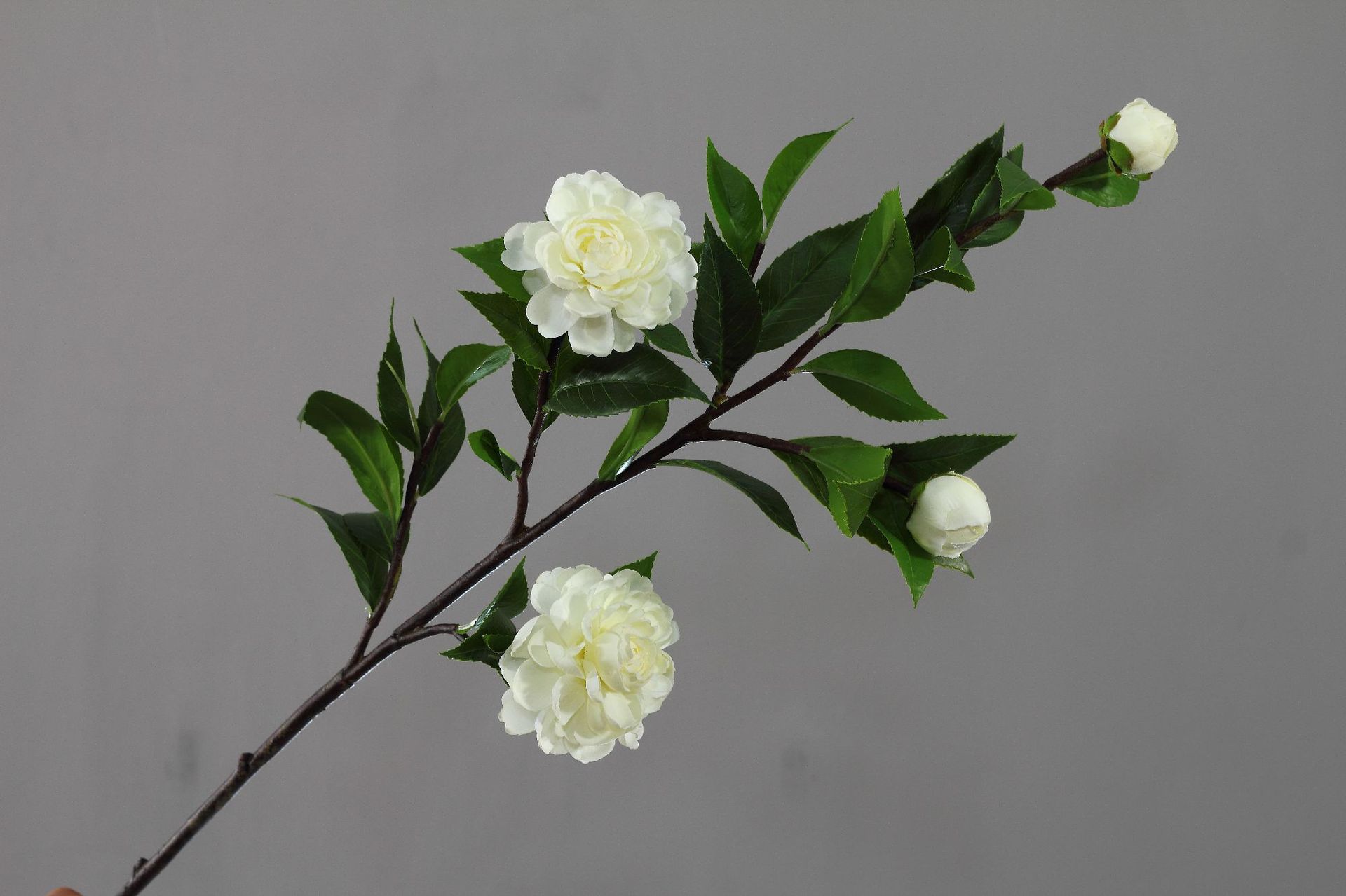 厂家直销高档仿真花批发中式客厅家居餐桌玄关装饰花大枝仿真茶花