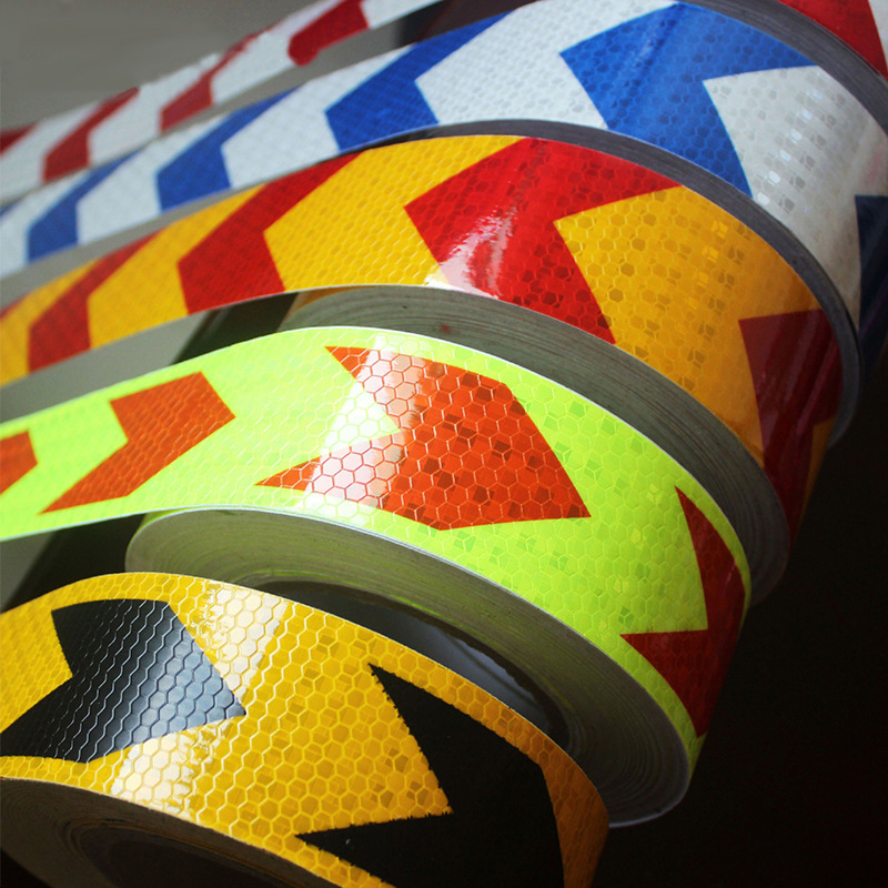 箭头反光膜货车反光贴晶彩格反光条pvc反光胶带安全警示标识膜贴