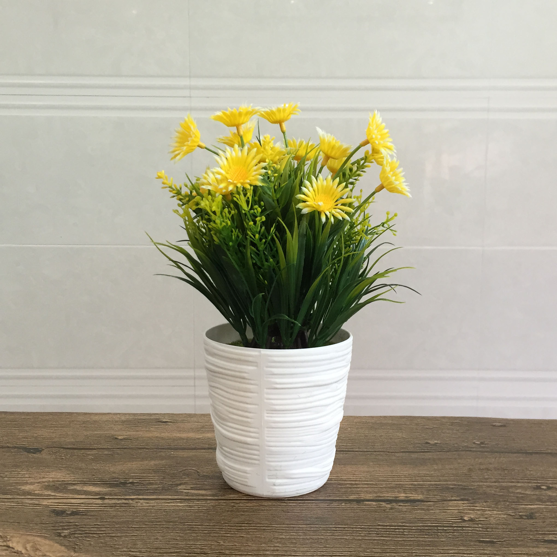 新款仿真植物盆栽小雏菊家居装饰仿真花摆件 桌面人造植物盆景