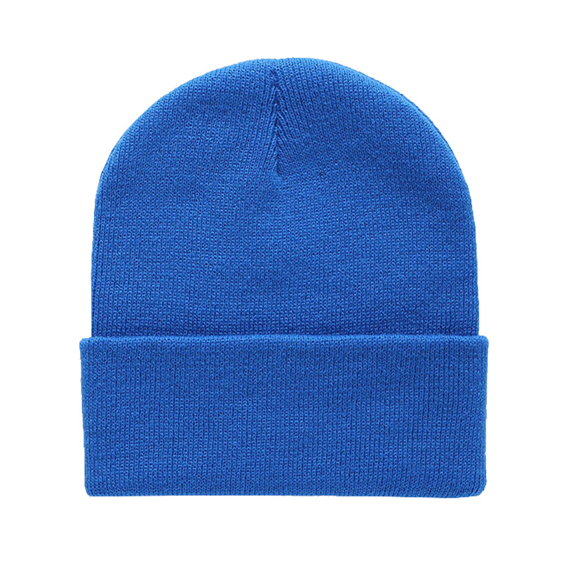 针织帽子 冬季女士卷边毛线保暖滑雪帽针织帽刺绣订制加工套头帽