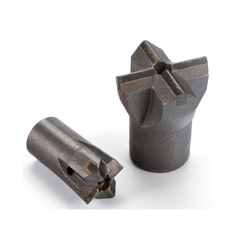 普兰卡一字十字钻头矿山隧道开山凿岩机械掘进合金锥度钻杆镐钎头