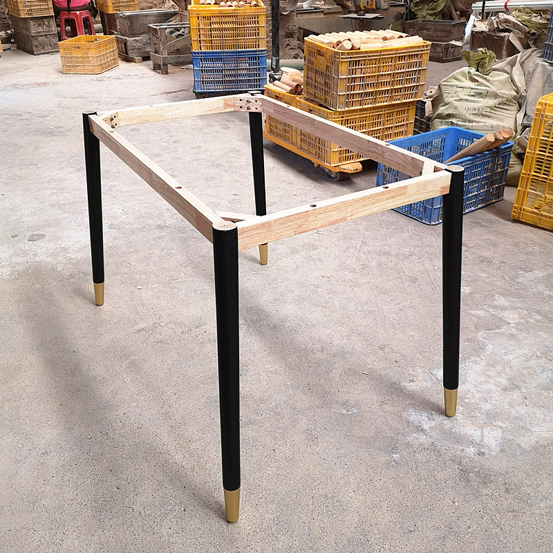 实木餐桌框架大理石餐台框架北欧家具实木配件木腿木脚