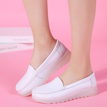 医院护士鞋白色气垫坡跟透气舒适软底韩版小白鞋防滑2019新款