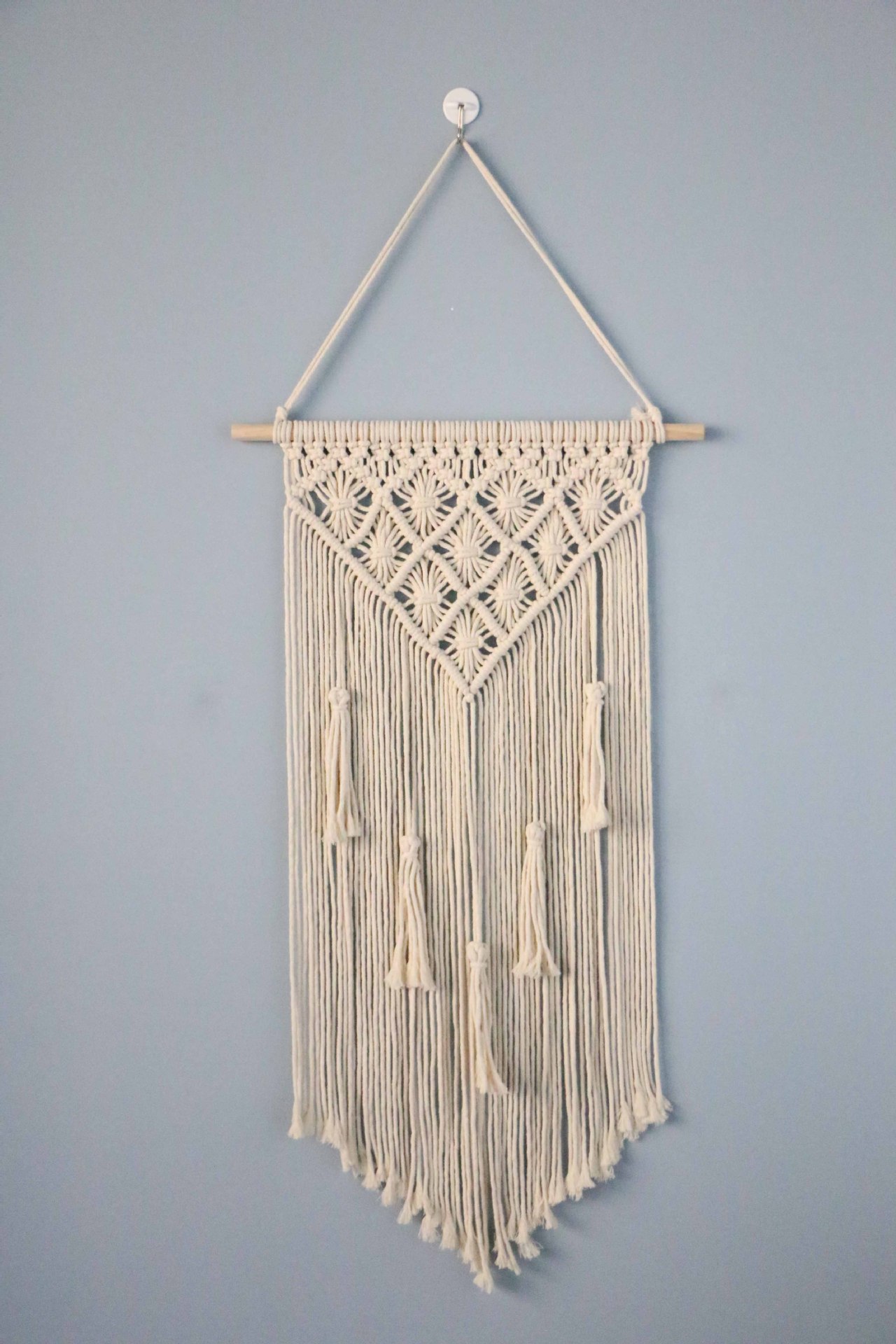 手工编织挂毯挂饰 波西米亚风北欧复古壁饰 三角蛛网流苏壁饰