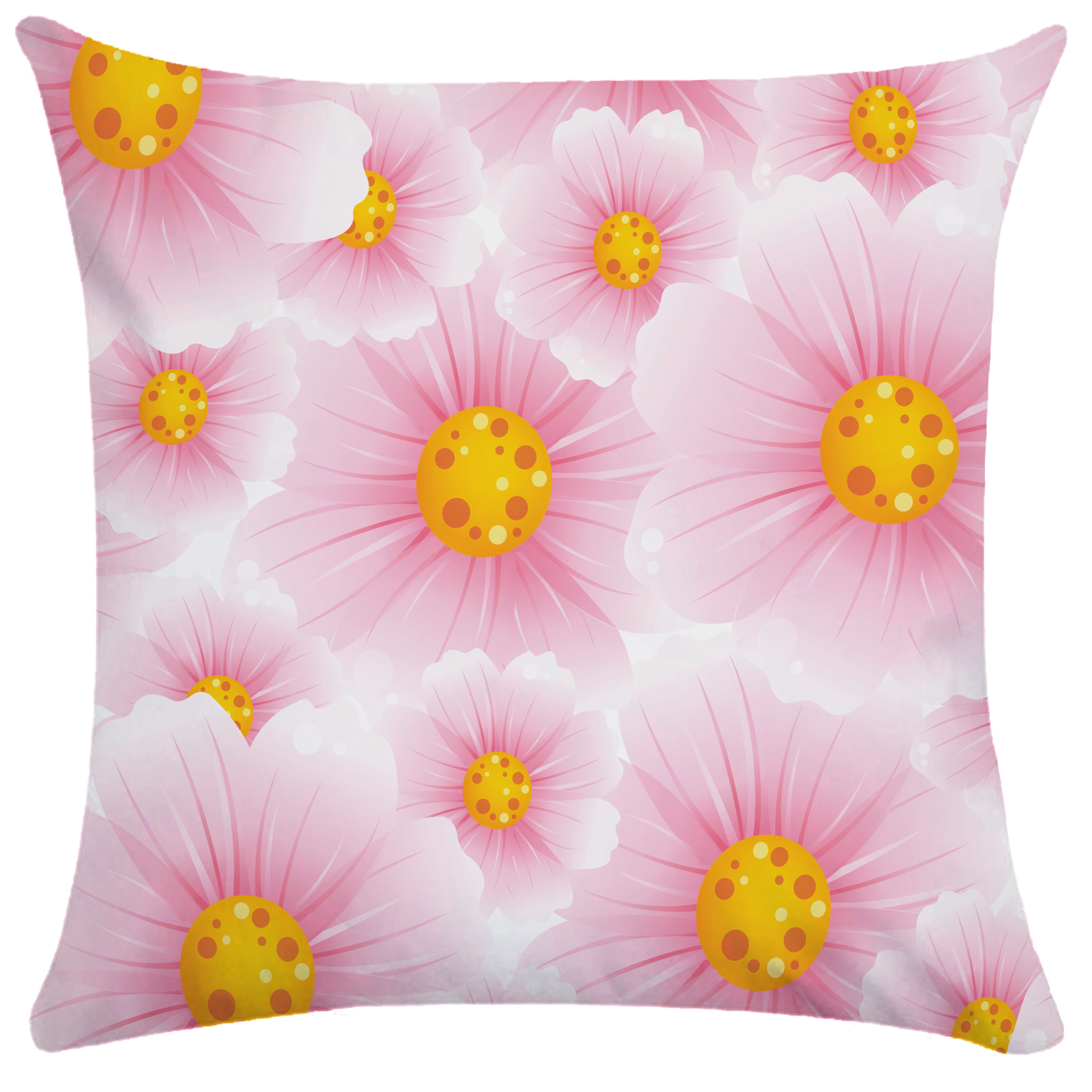 花卉植物短毛绒单双面靠枕亚马逊抱枕田园风菊花枕套超柔抱枕