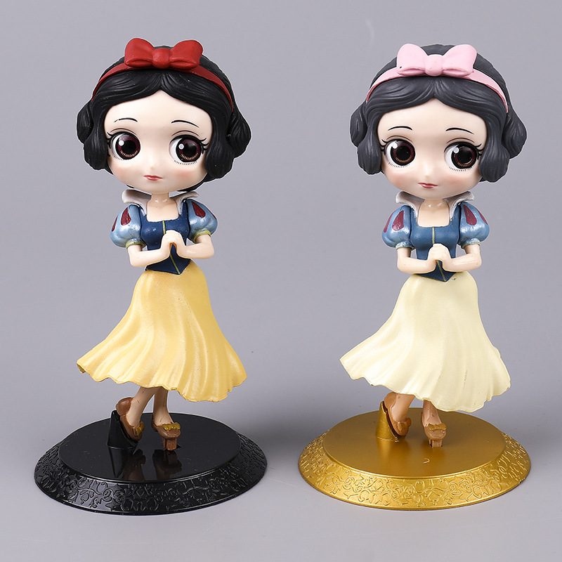 可爱白雪公主手办玩具少女儿童宝宝生日蛋糕装饰摆件公仔带底座