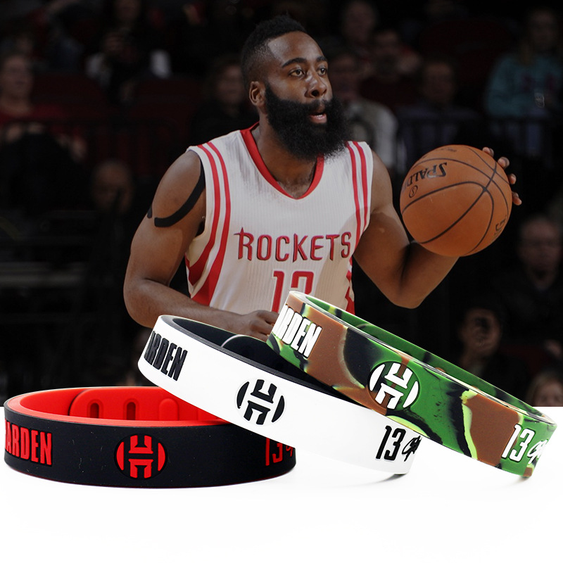 nba休斯敦火箭队篮球明星13号哈登手环圈双层色情侣运动硅胶腕带