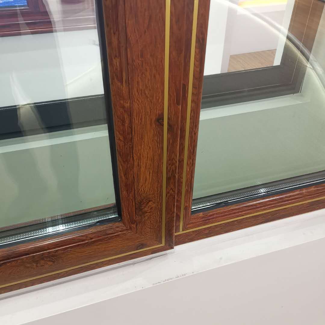 高端隔热断桥铝合金推拉门系列125金刚砂一体推拉手感木纹推拉门