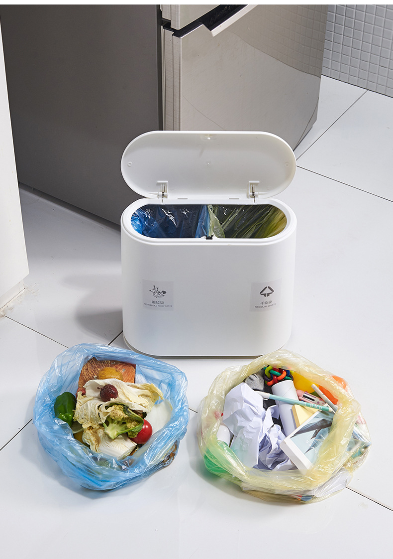 汇骏家用分类垃圾桶上海干湿分离桶日本家庭小型卫生间按压式带盖