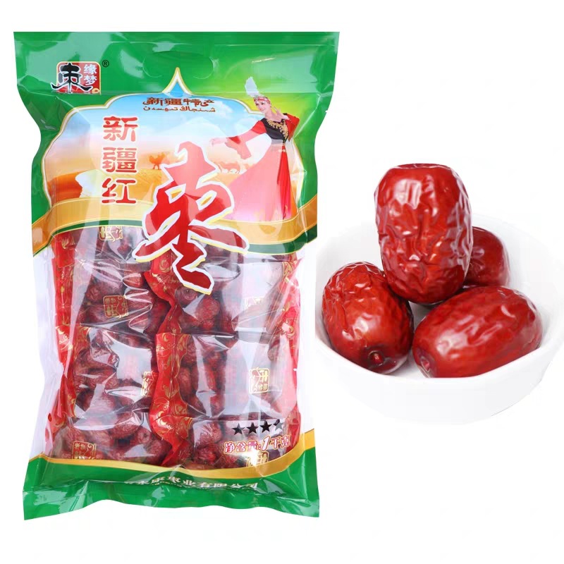 枣缘梦新疆特产若强4 灰枣1000克袋装枣缘梦免洗大枣红枣简包装
