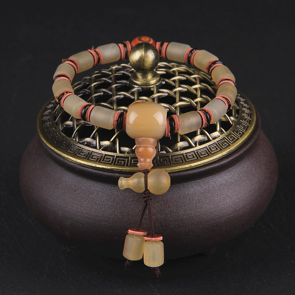 琦毅新品天然西藏高山羊角手链女桶珠手串佛珠饰品复古风手饰批发