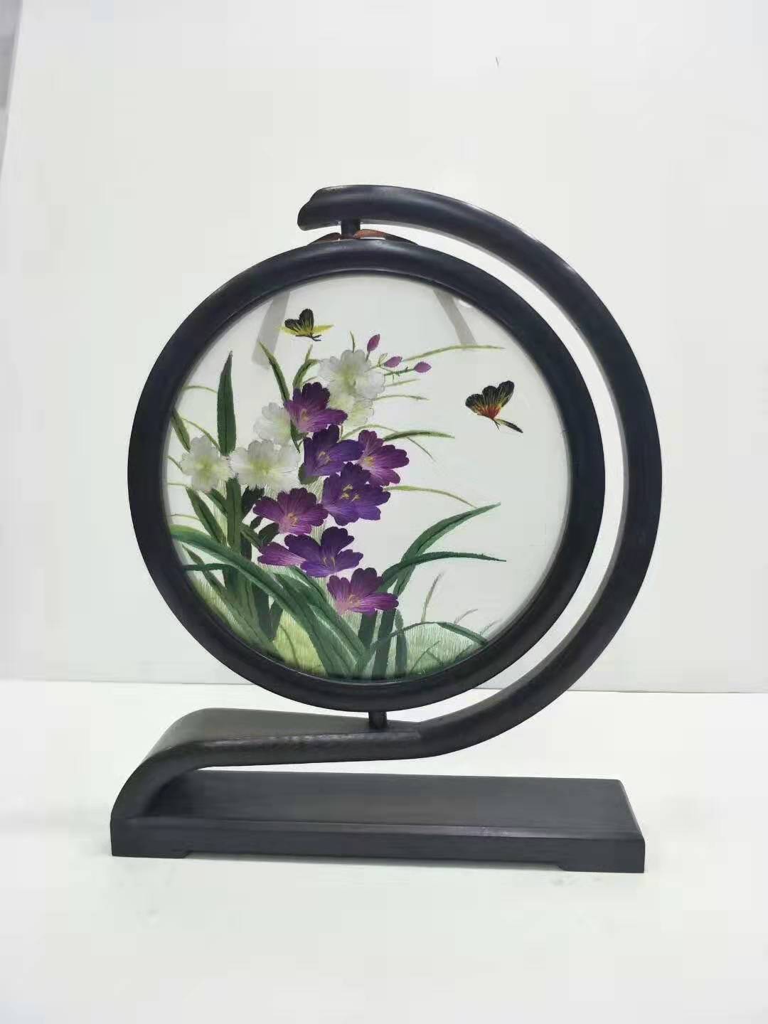 非遗文化成都特色礼品蜀锦蜀绣双面绣熊猫摆件20圆厂价批发