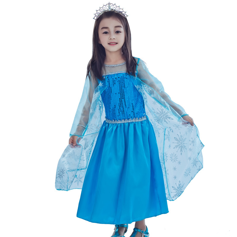 厂家直供热卖新款 儿童节cosplay化妆舞会衣服 女童冰雪公主服装