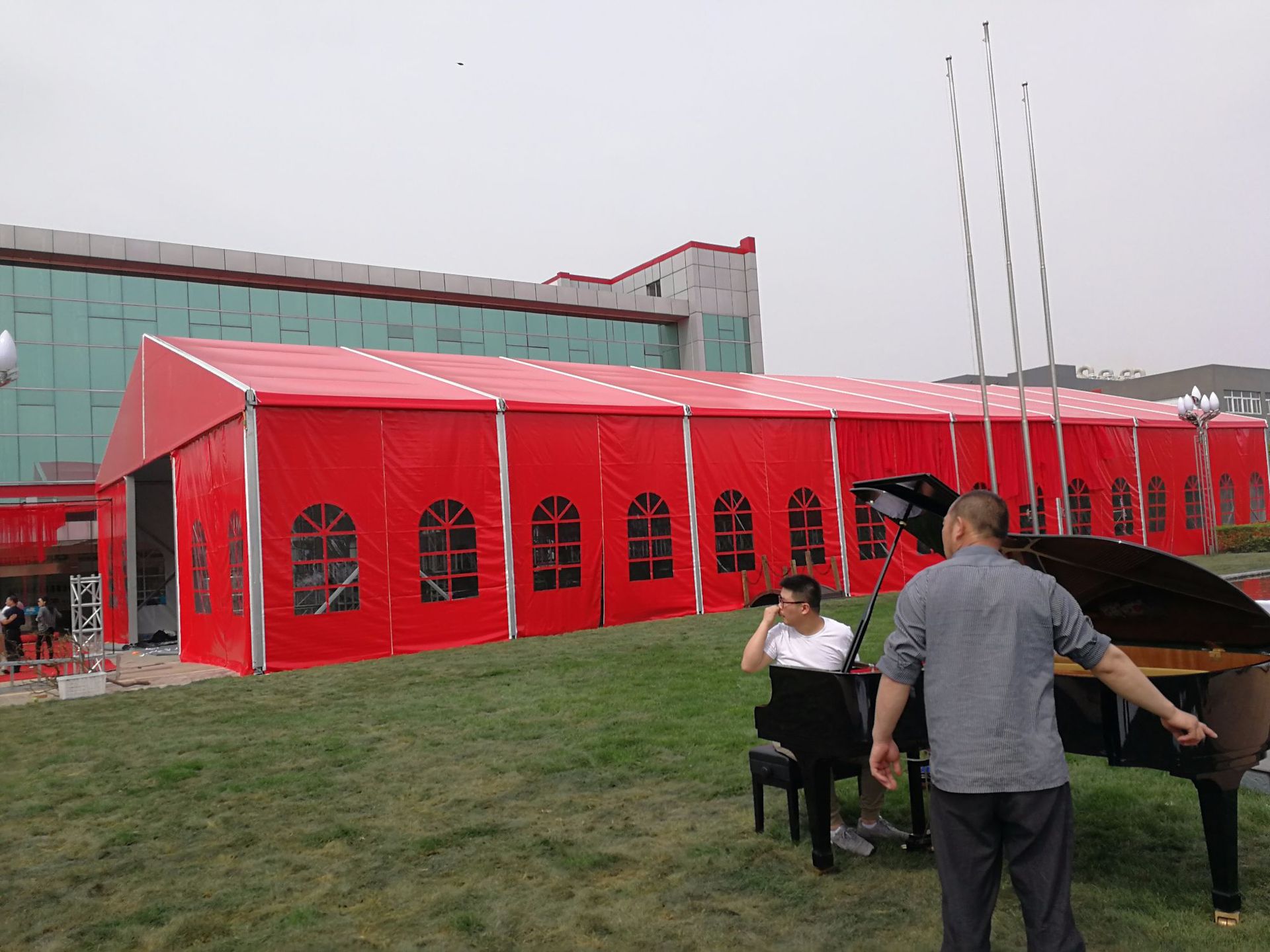 婚庆户外婚礼篷房 红色铝合金宴会篷房 大型欧式展览展会活动篷房