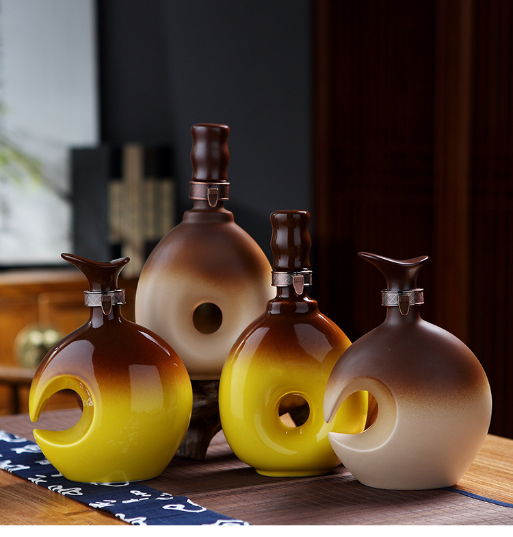 500ml创意陶瓷酒瓶景德镇1斤装酒罐酒壶酒坛子空白酒瓶子一斤定制