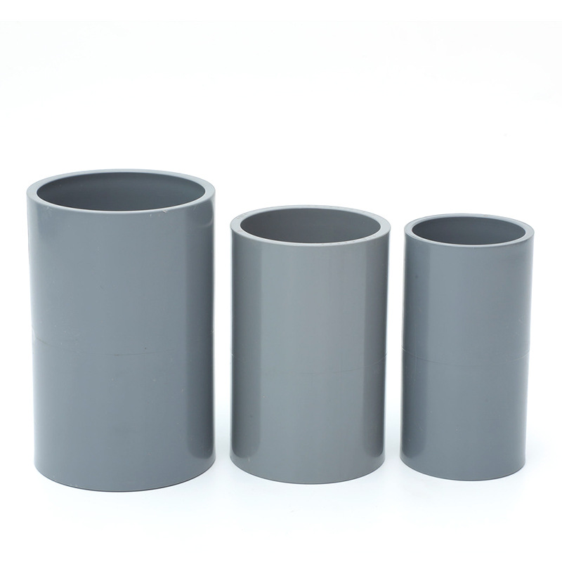 英标直接upvc灰 武峰牌pvc英制给水直接台标直通接头阻燃塑料管箍