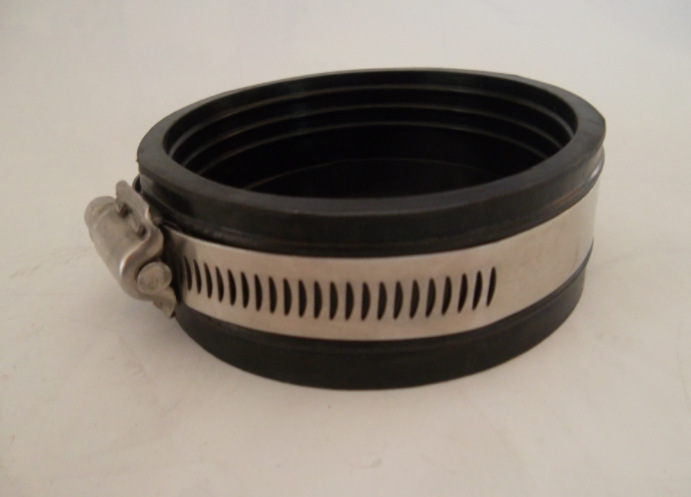 厂家直销黑色橡胶同径喉箍 优质橡胶管帽 不锈钢外变径式橡胶卡箍