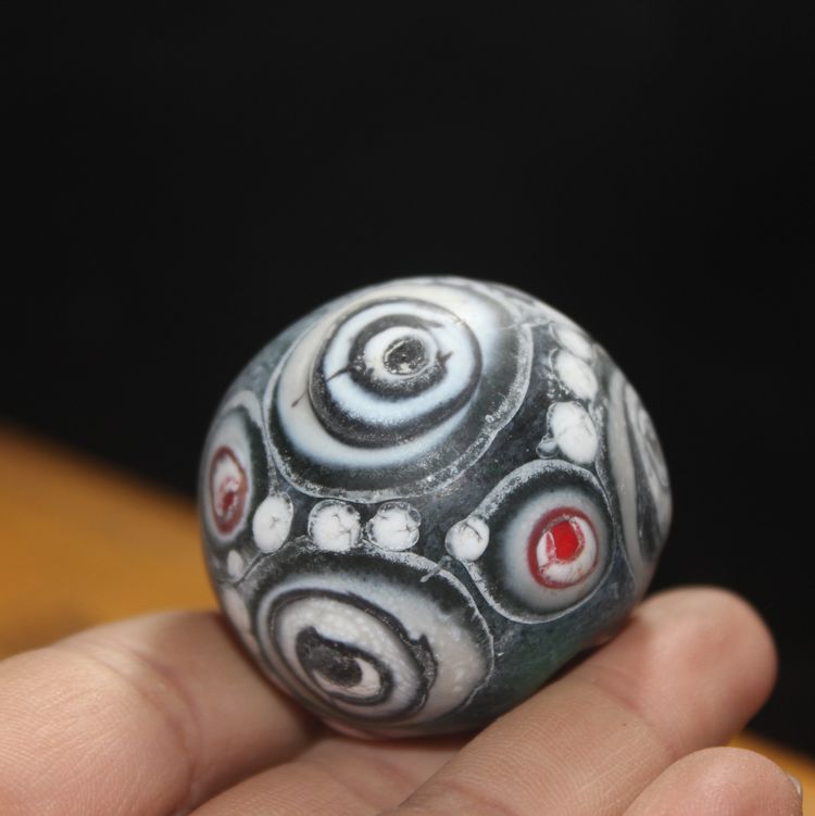 清代老琉璃蜻蜓眼圆珠配珠 顶珠批发 古玩文玩杂项批发收藏