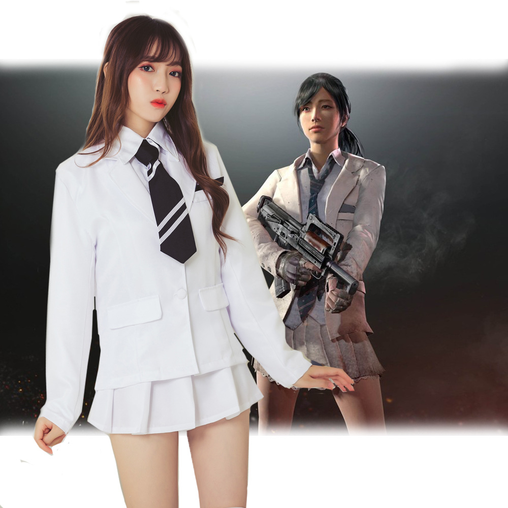 绝地求生cosplay服装 百褶短裙套装 女款校服cos同款吃鸡游戏衣服