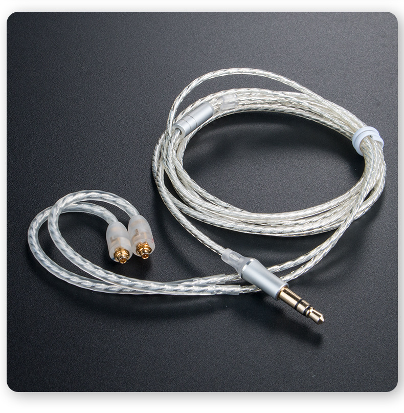 铂典mmcx单晶铜镀银耳机线 3.5mm插针 舒尔头接口diy升级线材编织