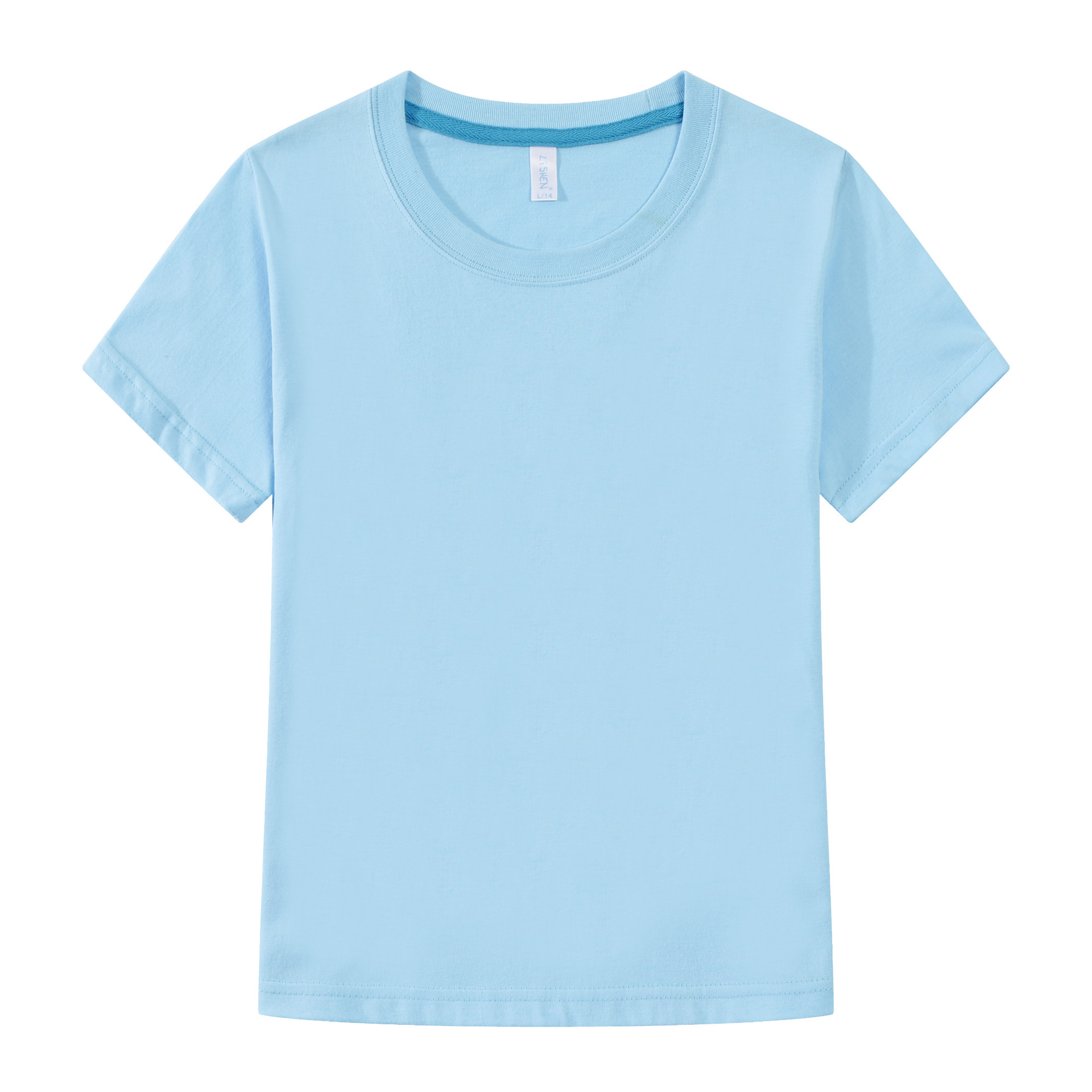 儿童文化衫 圆领t恤广告衫精梳棉单色短袖 定制logo班服工厂批发