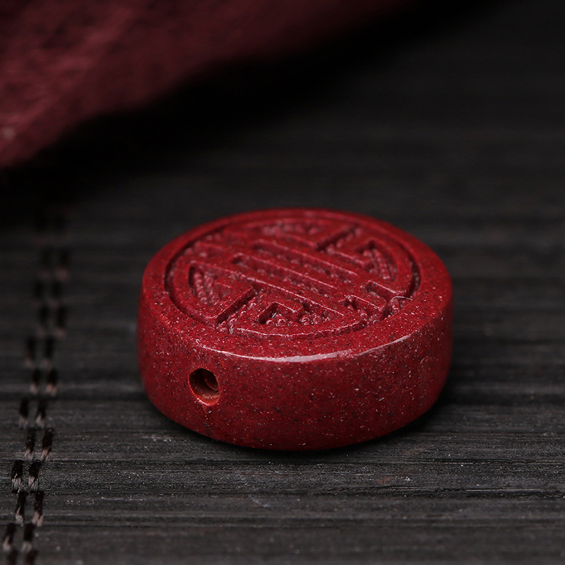 批发保真高含量朱砂散件圆回纹隔珠手链手串diy背云散珠男女配饰