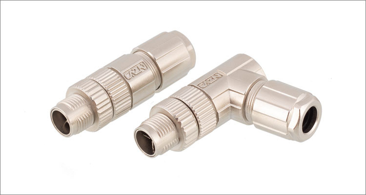 m12 x-coding 8pin母头 m12 x扣金属电缆螺纹连接器 千兆高速插头