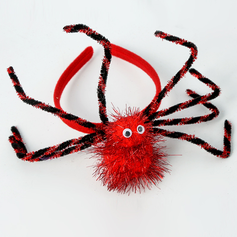 万圣节头饰单个蜘蛛头扣化妆舞会发箍装饰道具儿童头箍创意热销款