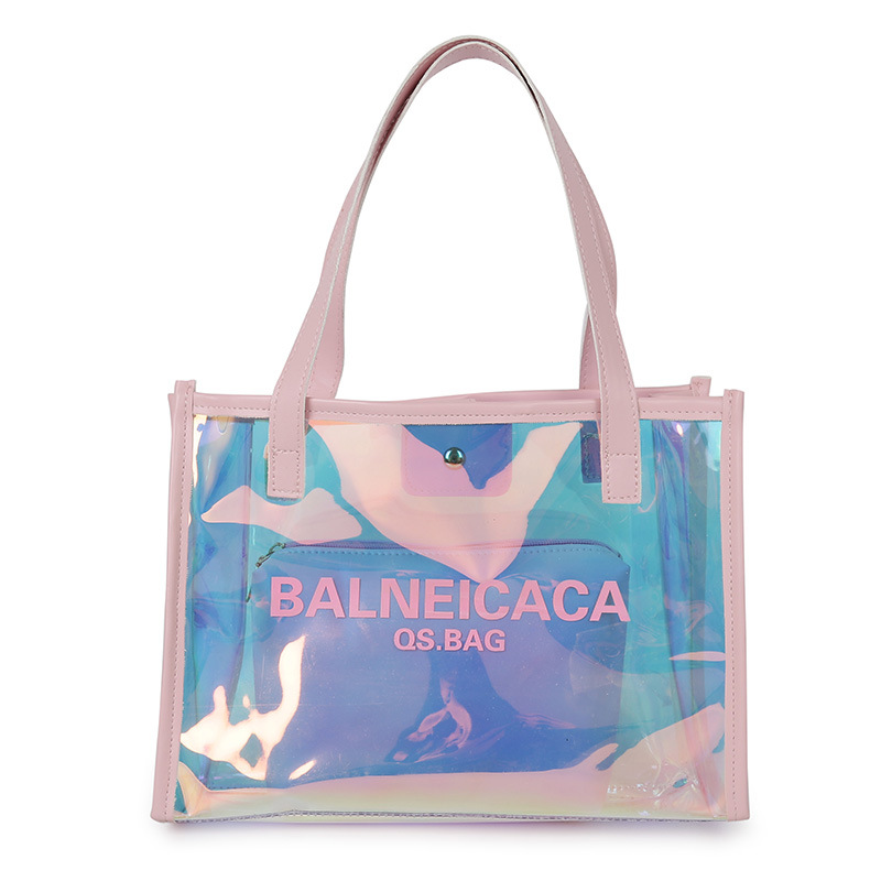 Transparent Big Bag Women's Bag New 2021 Summer Large Capacity Totes Casual Beach Handbag Shopping Bag Fashion