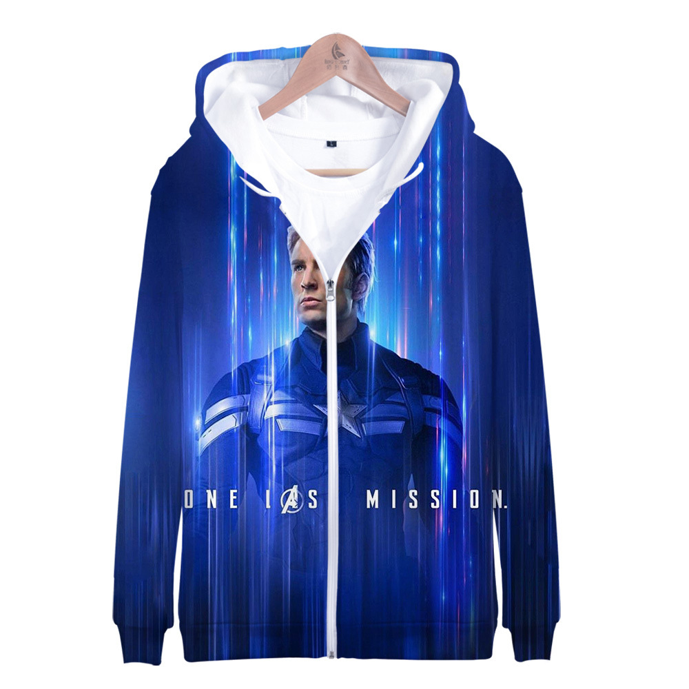 复仇者联盟4 avengers endgame 量子战衣 无logo 3d拉链连帽卫衣