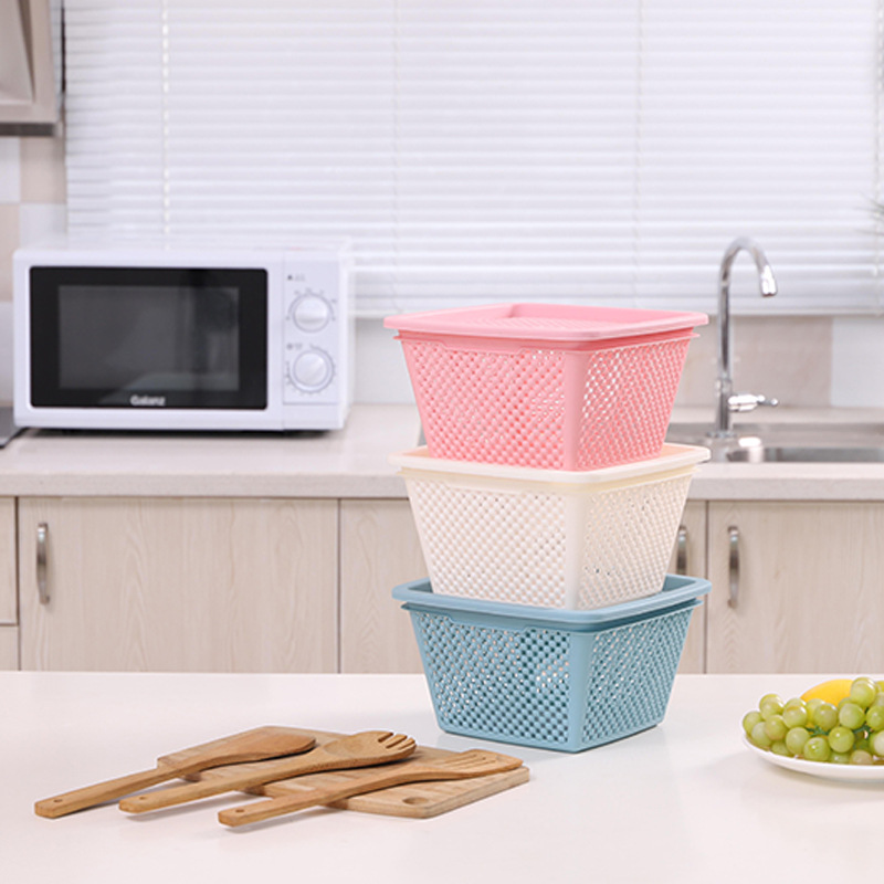 Factory Direct Supply Storage Basket Simple Fresh Plastic Drain Basket Household Fruit Washing Kitchen Vegetable Washing Basket Wholesale