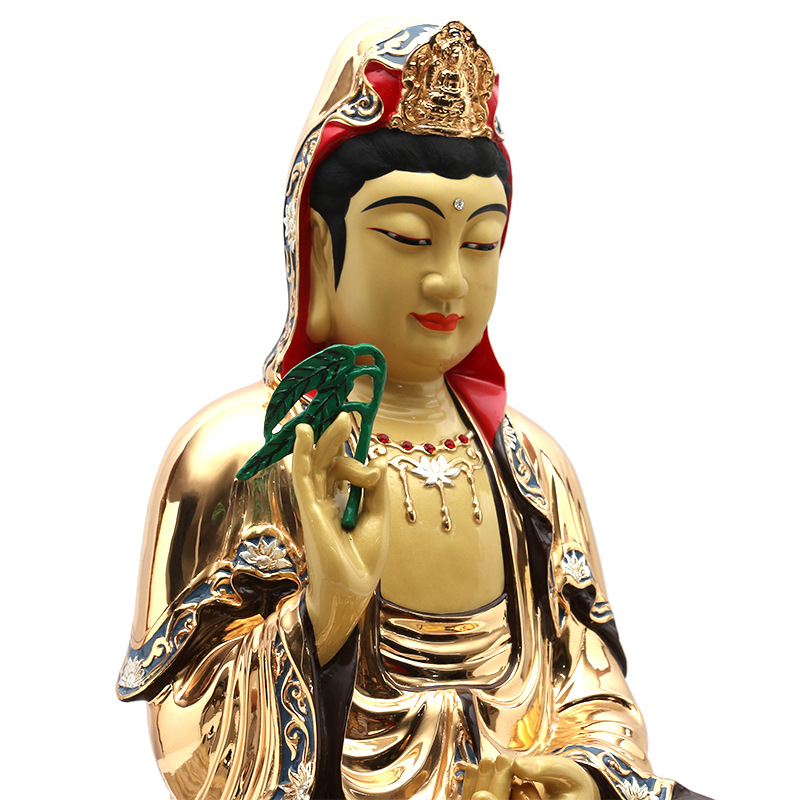 鎏金纯铜观世音菩萨工厂直销莲花送子观音佛像摆件寺庙居家用供奉