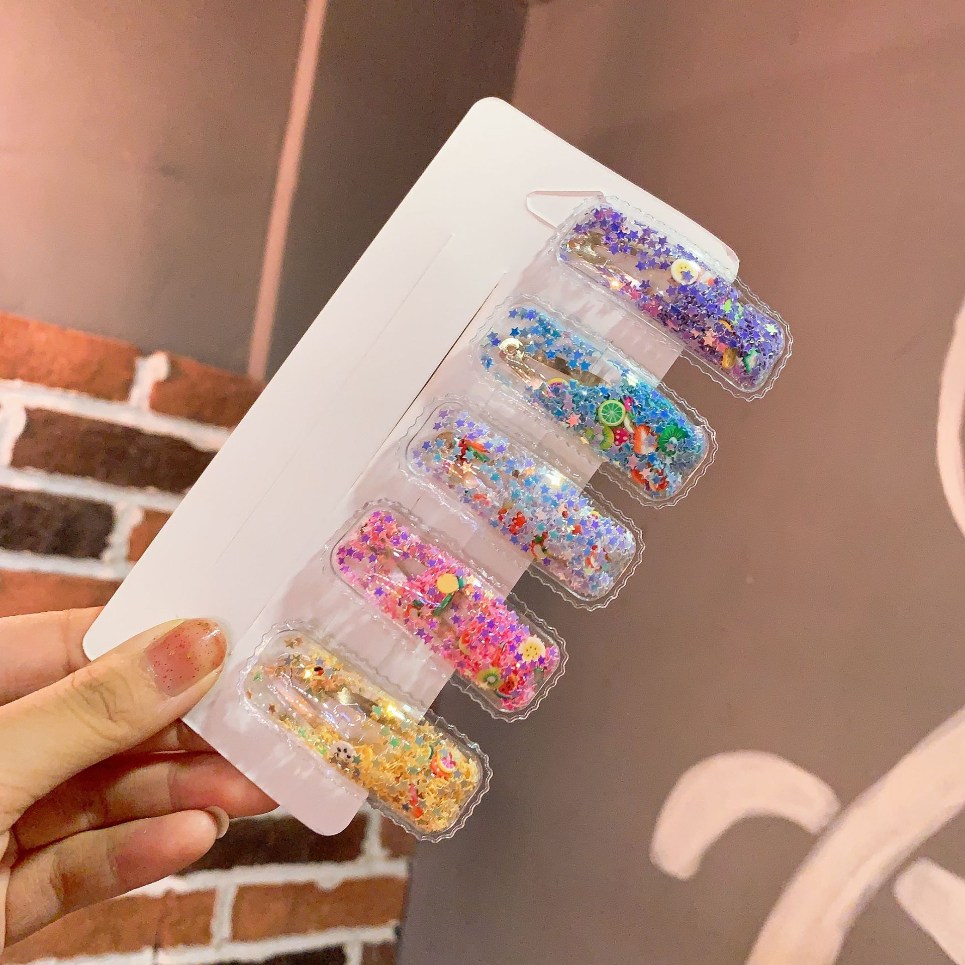 韩国流沙发夹ins网红bb夹发卡透明边夹少女儿童亮晶晶夹子头饰品