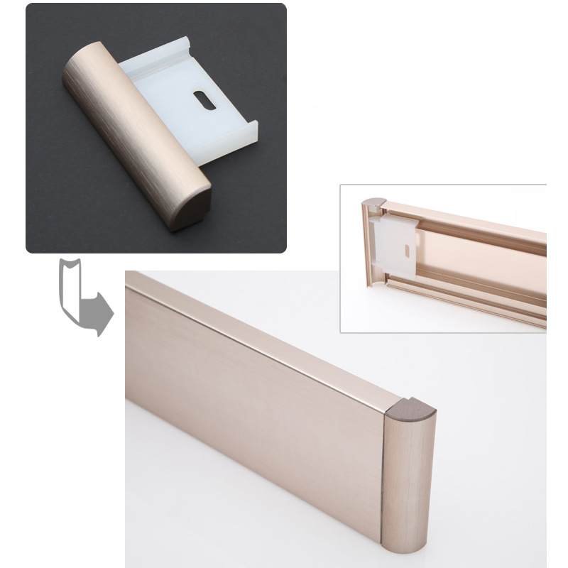 铝合金踢脚线铝合金堵头 无转角的尽头使用