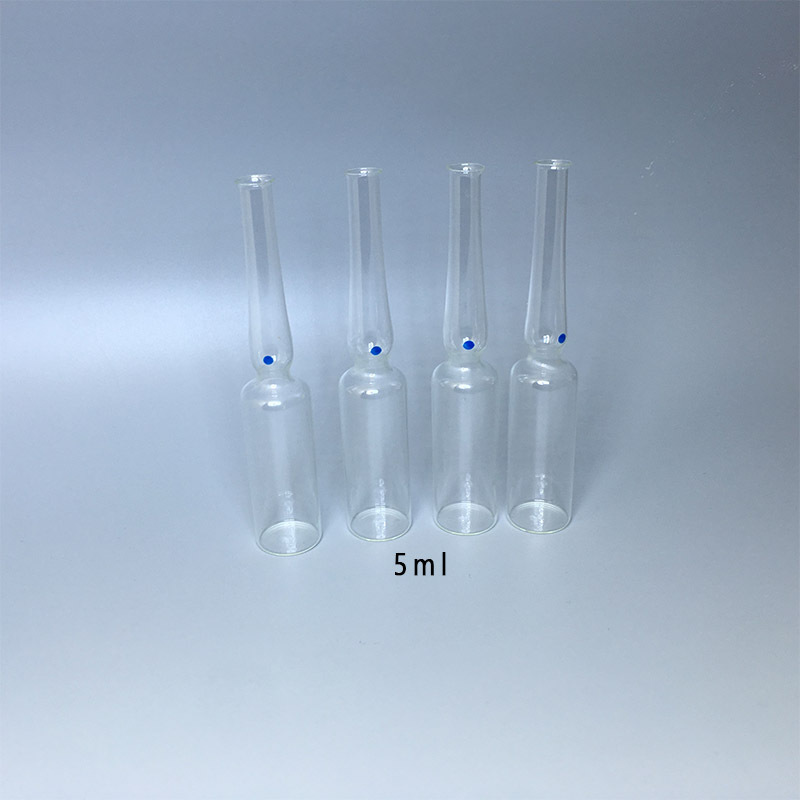 厂家供应 5ml安瓿瓶 曲颈易折医药用瓶 水针针剂瓶 点圈颜色定制