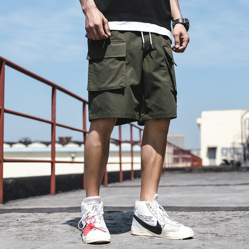 Japanese Style Workwear Shorts Men's Summer Leisure Loose Pants Sports Summer Pirate Shorts Trendy Beach Pants Wholesale