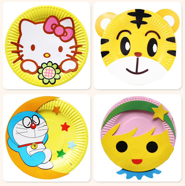 复活节创意纸盘画幼儿园diy手工制作粘贴材料包儿童玩具盘子画