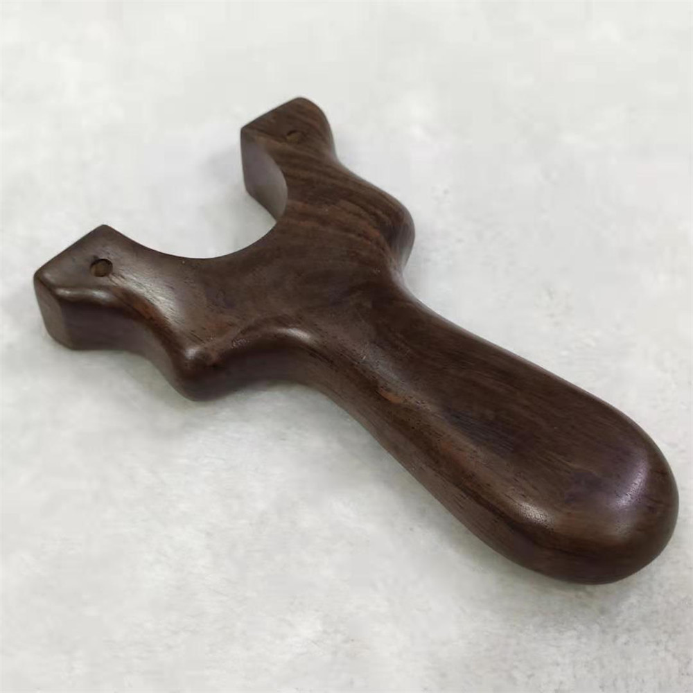 黑檀传统圆皮弹弓 胖飞虎实木扁皮反曲大号厂家射击用品户外弹弓