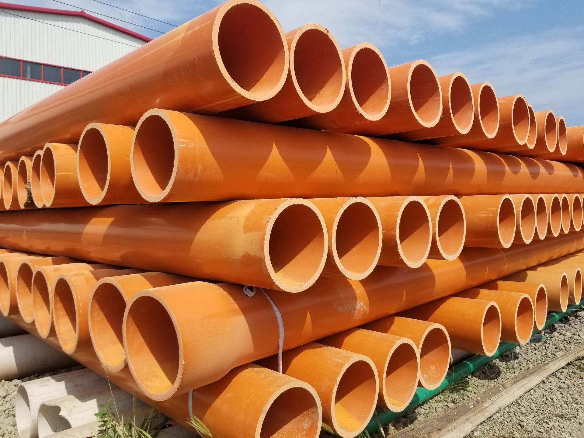 顺乾cpvc电力保护管pvc高压电力管cpvc电缆护套橙高压直埋保护管