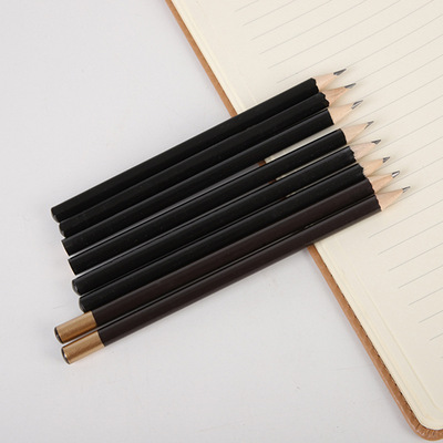 酒店环保铅笔定制刻字 宾馆客房铅笔定做logo 黑色大半截13.5cm