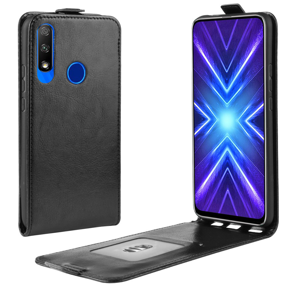 适用华为honor 9x premium手机壳 荣耀9x皮套cn-003疯马纹上下翻